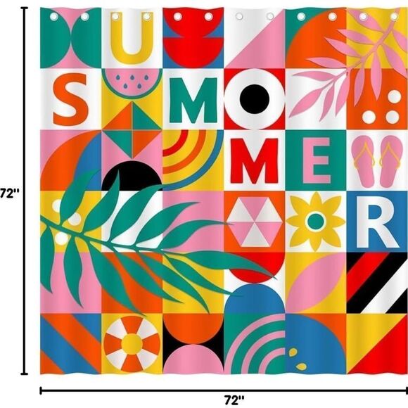 Colorful Summer Shower Curtain - Picture 3 of 5